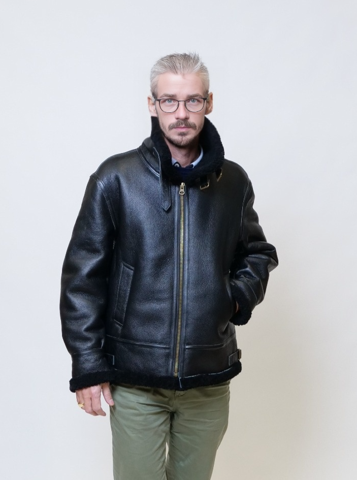 Ilian, 69 cm. - Collar - Lamb Crackle - Man - Black