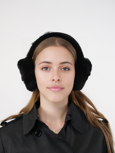 ZXM-207 Ear Muffs - Suede Lamb - Women - Black