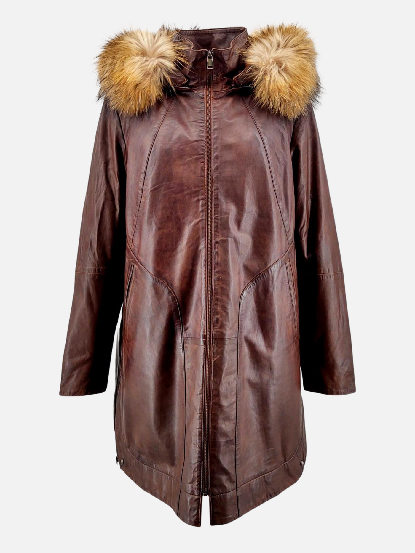 Pia - Hood - Lamb Malli Leather - Women - Copper Brown