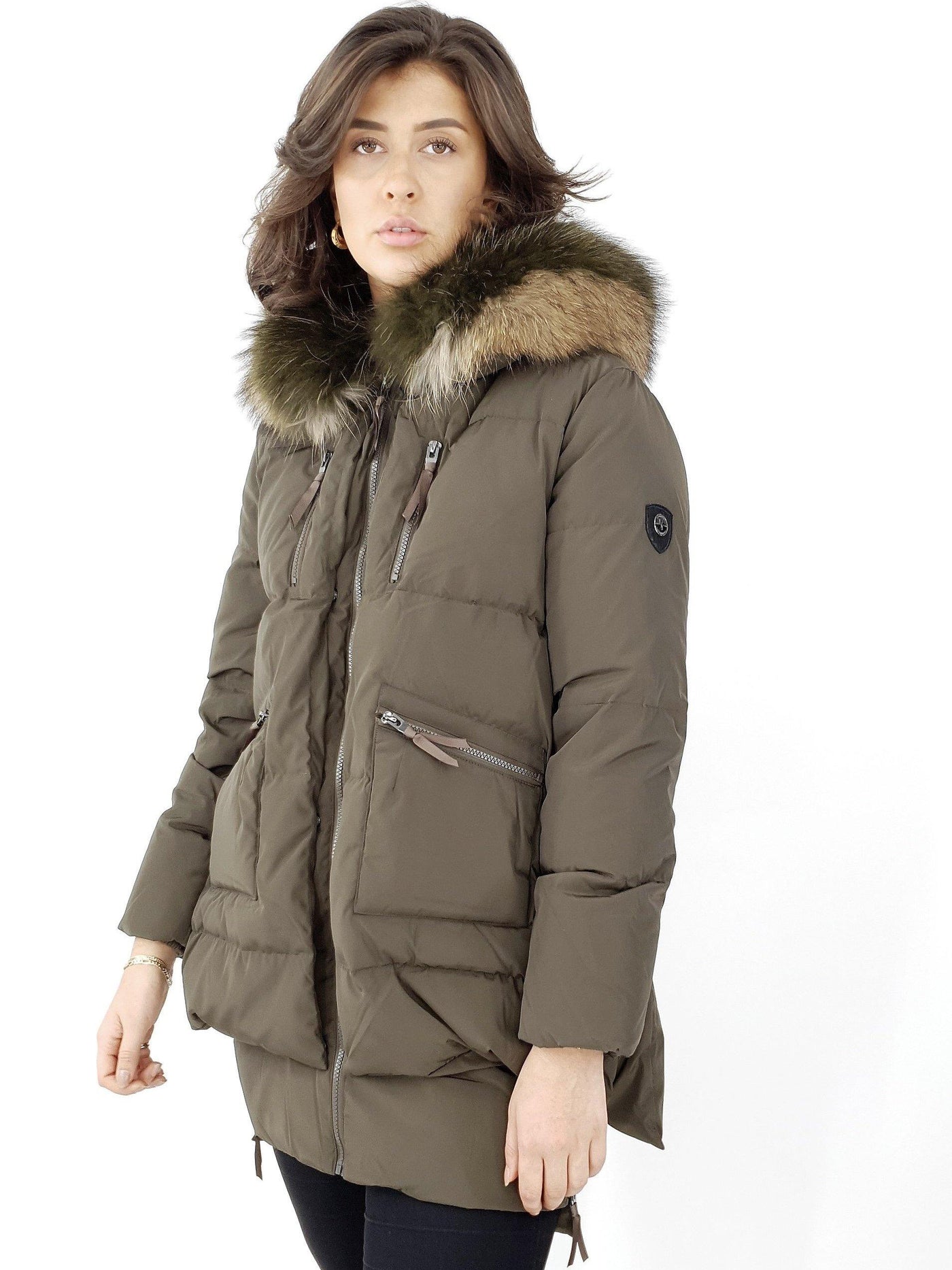 Michelle 2, 90 cm. - Hood - Down - Women - Army - Down - Women - Michelle 2, 90 cm. - Hood - Down - Women - Army - Stampe Pels