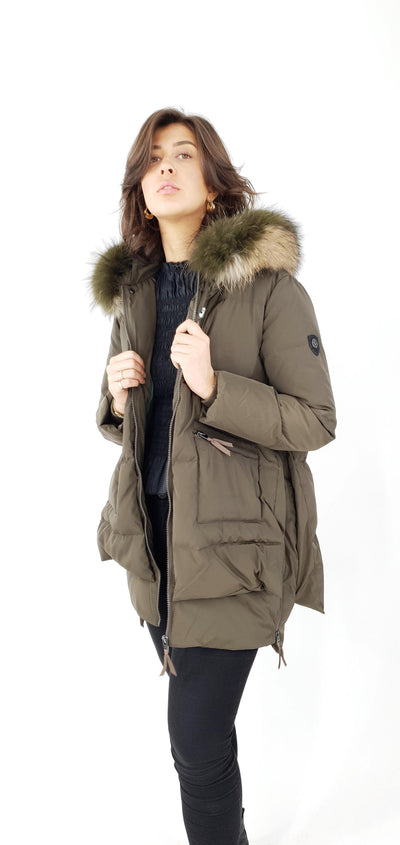 Michelle 2, 90 cm. - Hood - Down - Women - Army - Down - Women - Michelle 2, 90 cm. - Hood - Down - Women - Army - Stampe Pels