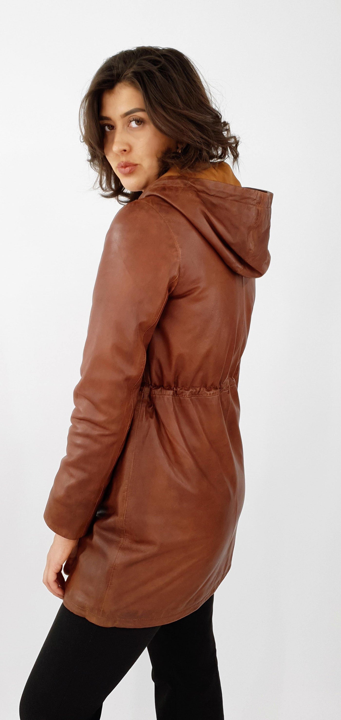 Sienna - Lamb Malli Leather - Women - Dark Cognac - Lamb Malli Leather - Women - Sienna - Lamb Malli Leather - Women - Dark Cognac - Stampe Pels