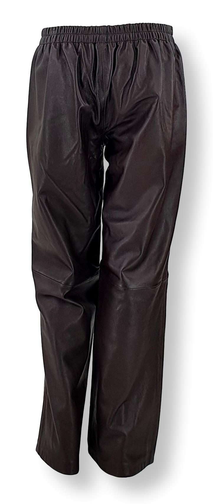 Moni Trouser - Comfort - Lamb Thick Dace Leather -Women - Brown