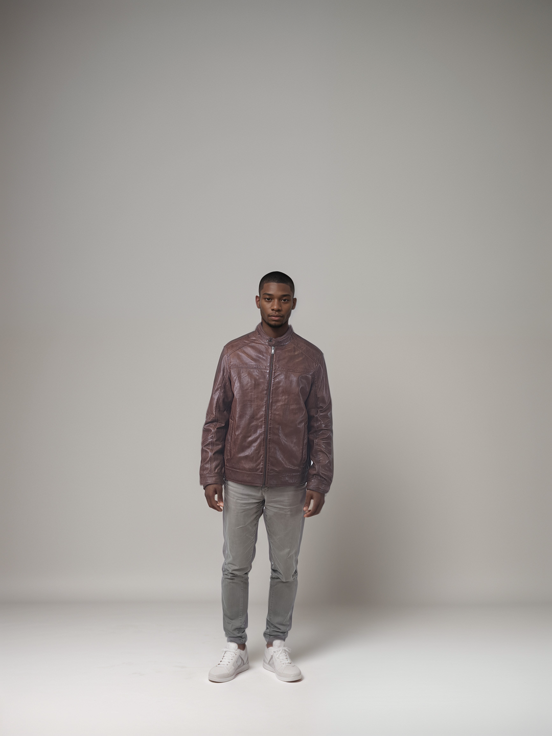 Ferome, 68 cm. - Lamb Polish Nappa Leather -Man - Cana Brown