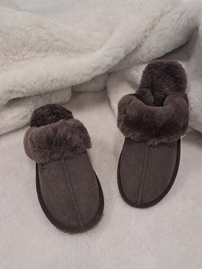 LV1 Slippers - Suede Lamb - Accesories - Dark Brown