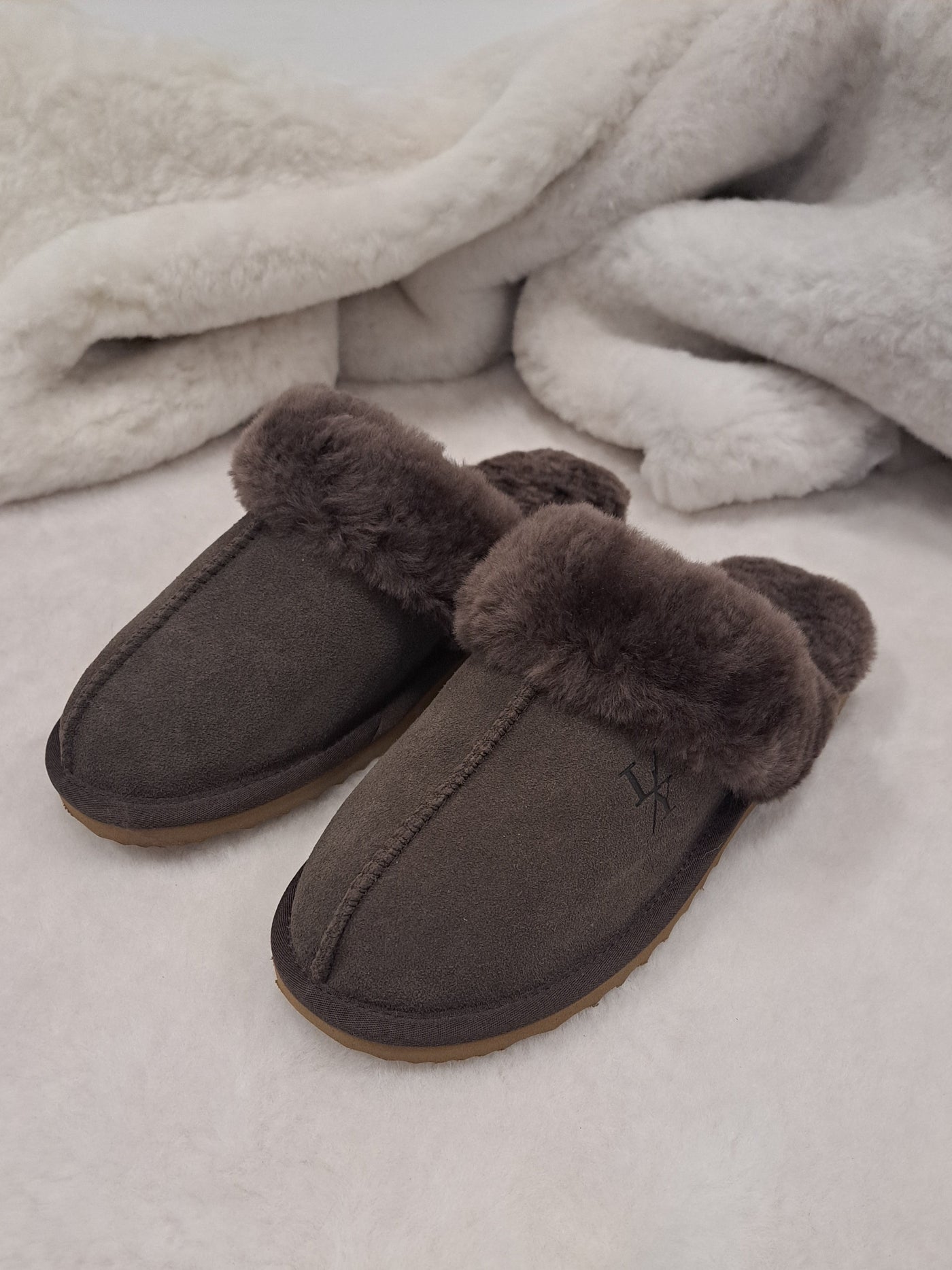 LV1 Slippers - Suede Lamb - Accesories - Dark Brown