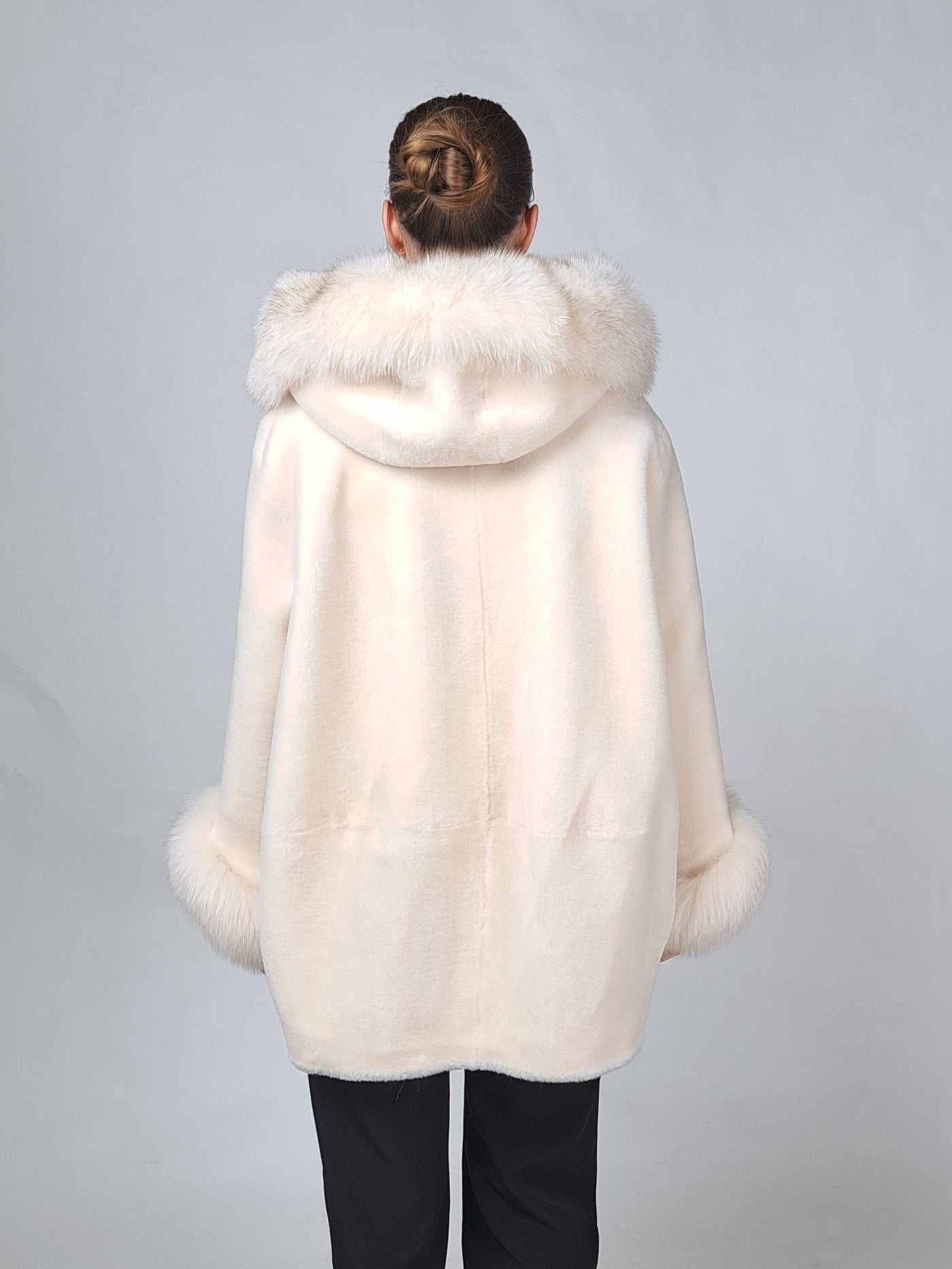 Franciane, 78 cm. - Hood - Air Wool - Women - Off White