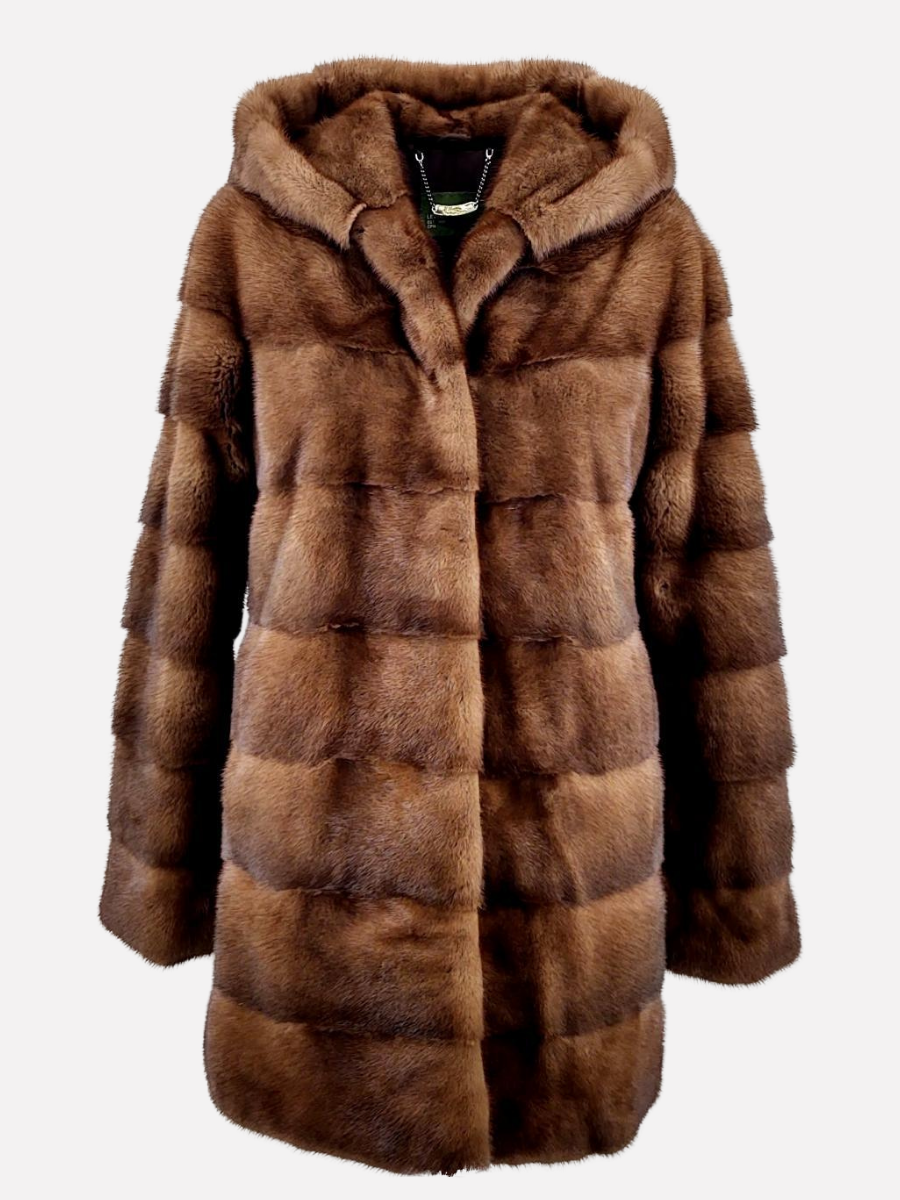 Petrovski, 80 cm. - Hood - Mink - Women - Scan Glow