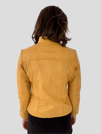 P 14-01 - Lamb Malli Leather - Women - Old Yellow / Læder Skinds Jakke - Levinsky - Kvinde