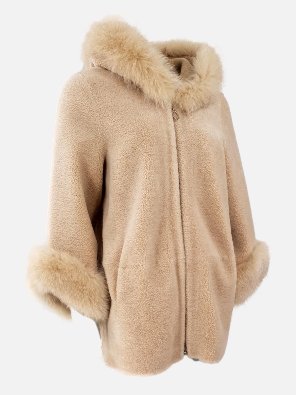 Franciane, 78 cm. - Hood - Air Wool - Women - Light Camel