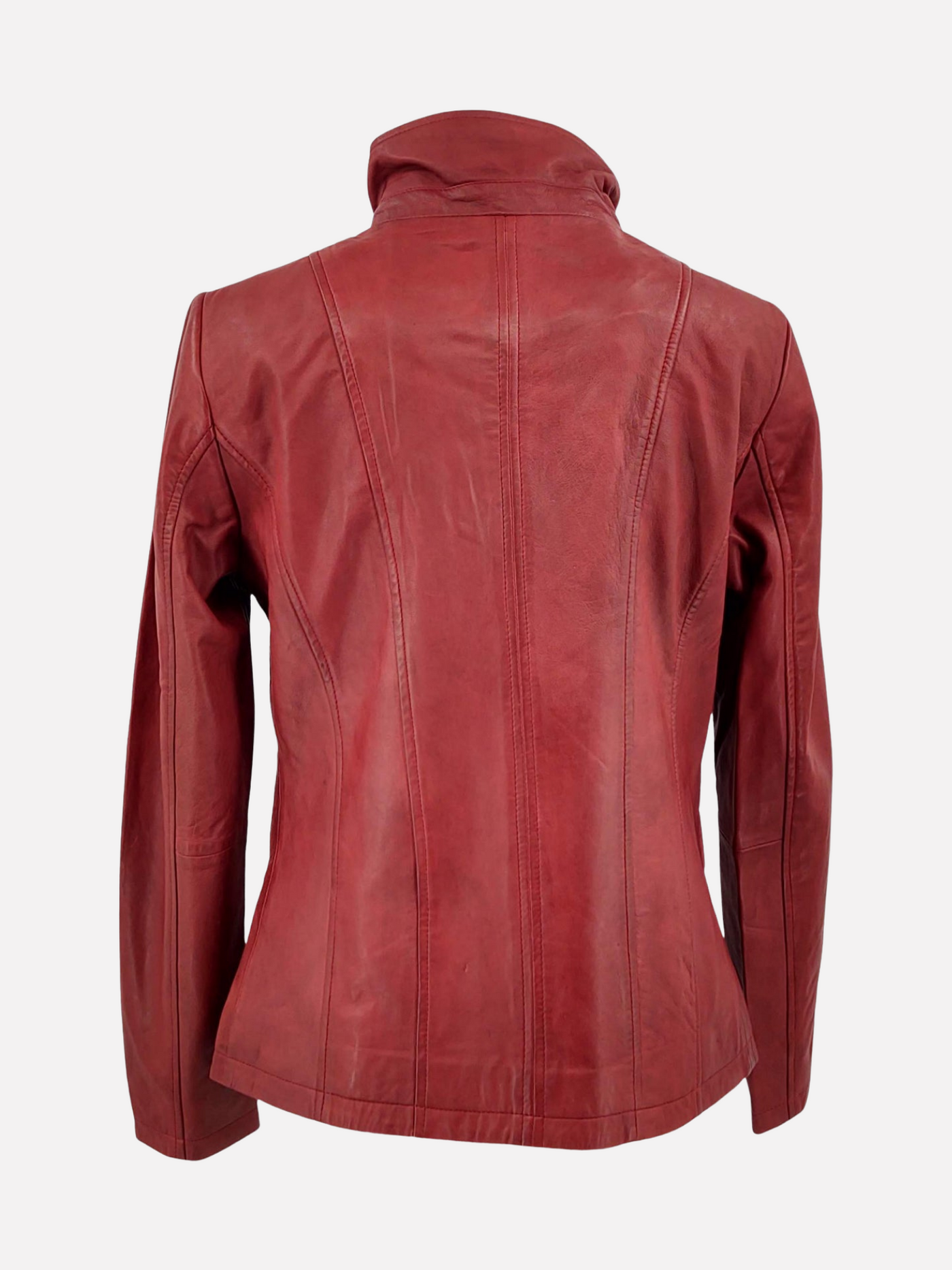 Teija - 2  - Lamb Malli Leather - Women - Red / Læder Skinds Jakke - Levinsky - Kvinde