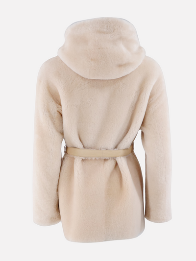 Floss, 80 cm. - Hood - Nappa Lamb - Women - Dark Beige