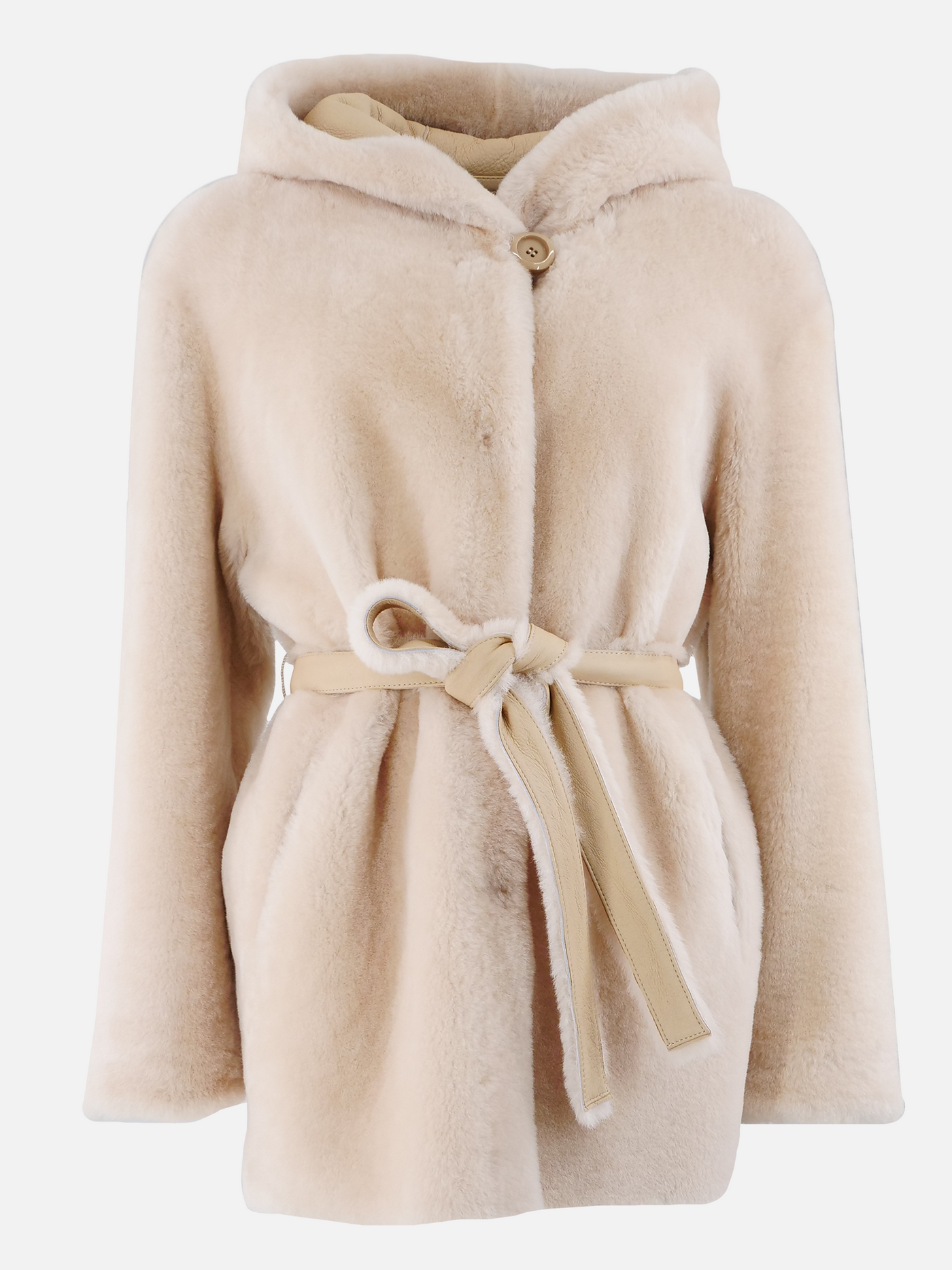 Floss, 80 cm. - Hood - Nappa Lamb - Women - Dark Beige