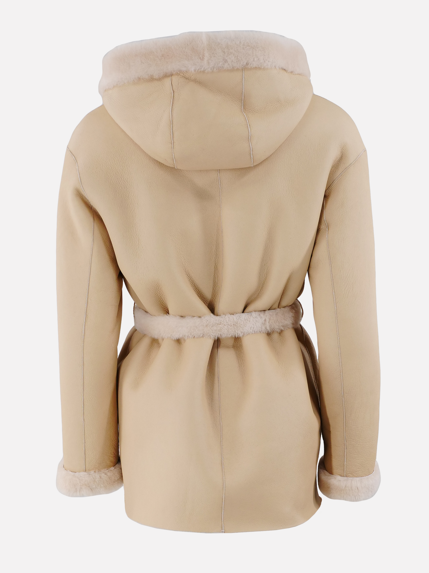 Floss, 80 cm. - Hood - Nappa Lamb - Women - Dark Beige