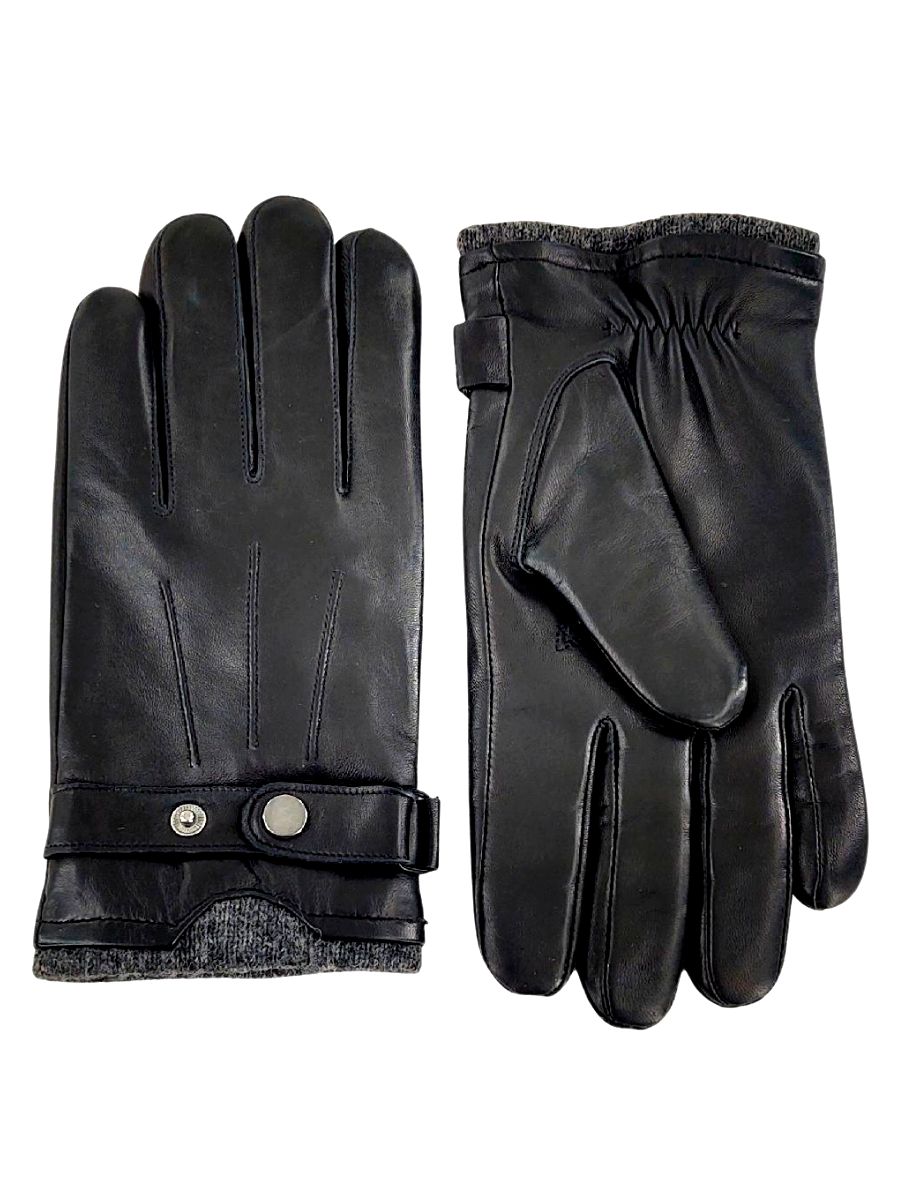 219 Glove - Lamb Slink Leather -Accesories - Black – Levinskyfurs