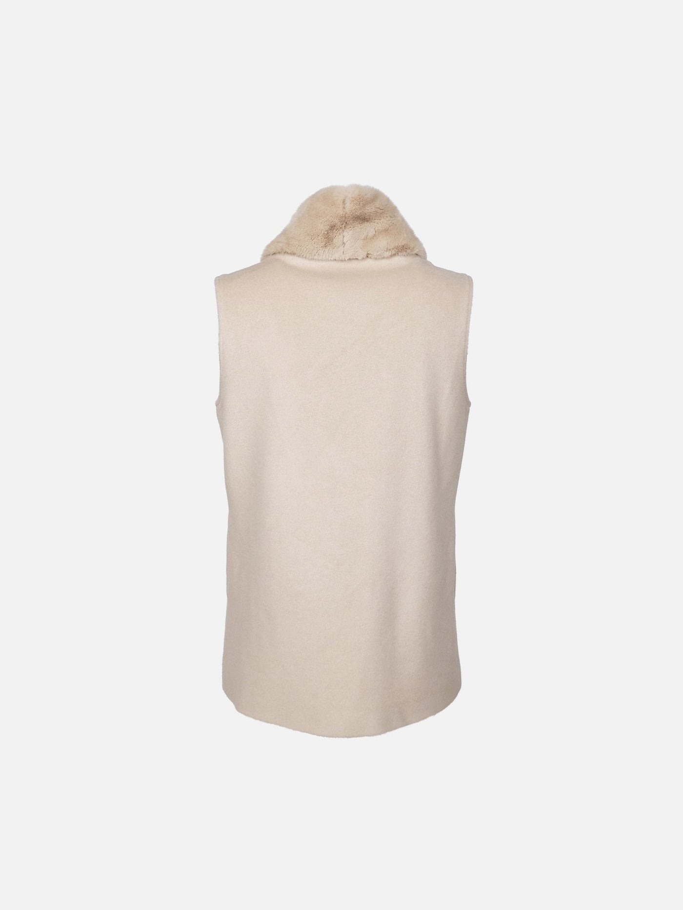 Haramont Vest, 70 cm. - Collar - Wool & Cashmere - Women - Dark Cream