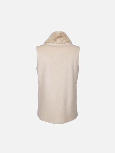 Haramont Vest, 70 cm. - Collar - Wool & Cashmere - Women - Dark Cream