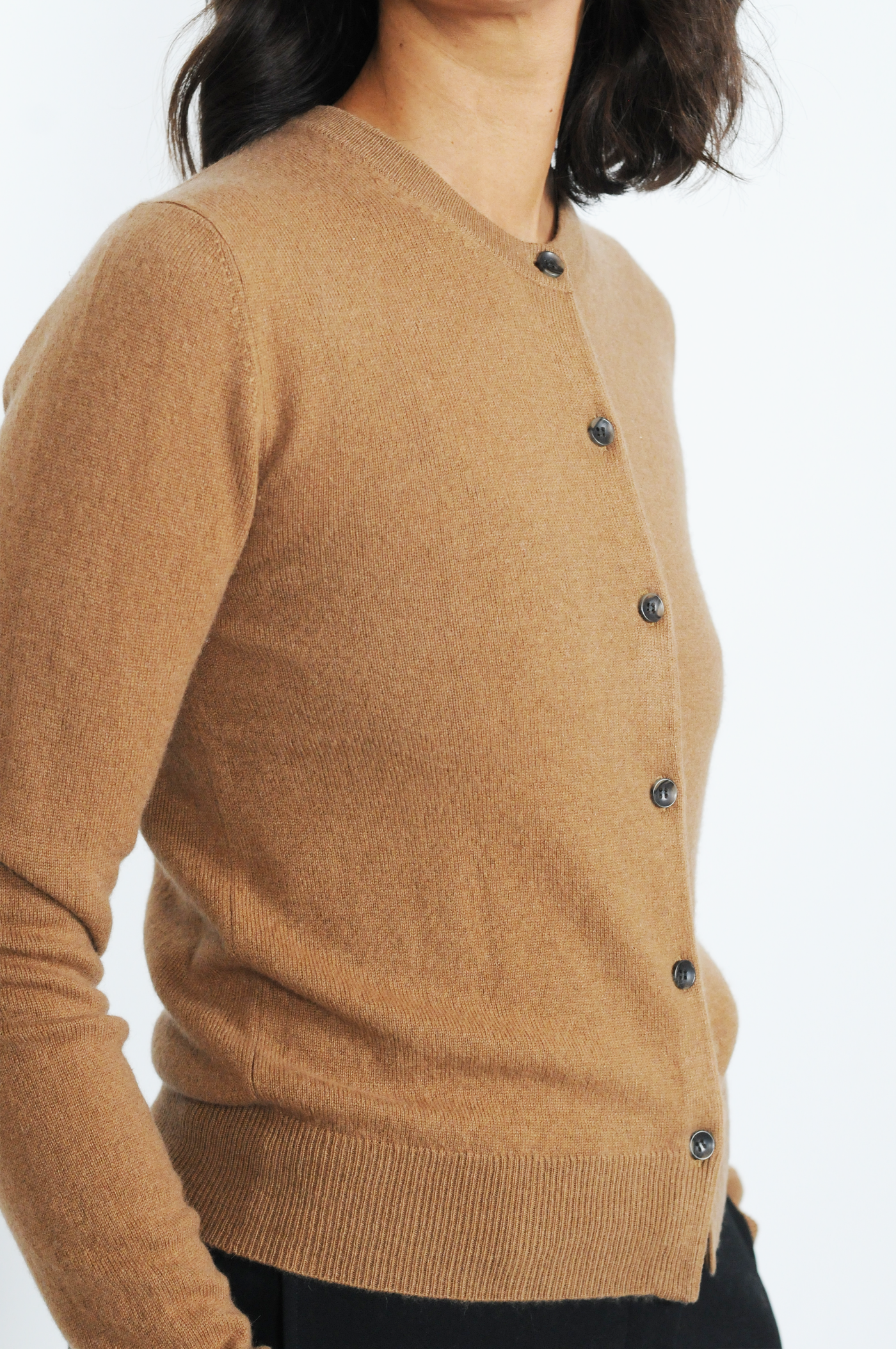 SY-23022 Cardigan - 100% Cashmere - Accesories - Dark Camel