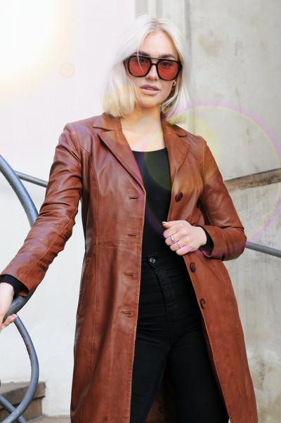 Erika - Lamb Malli Leather - Women - Dark Cognac