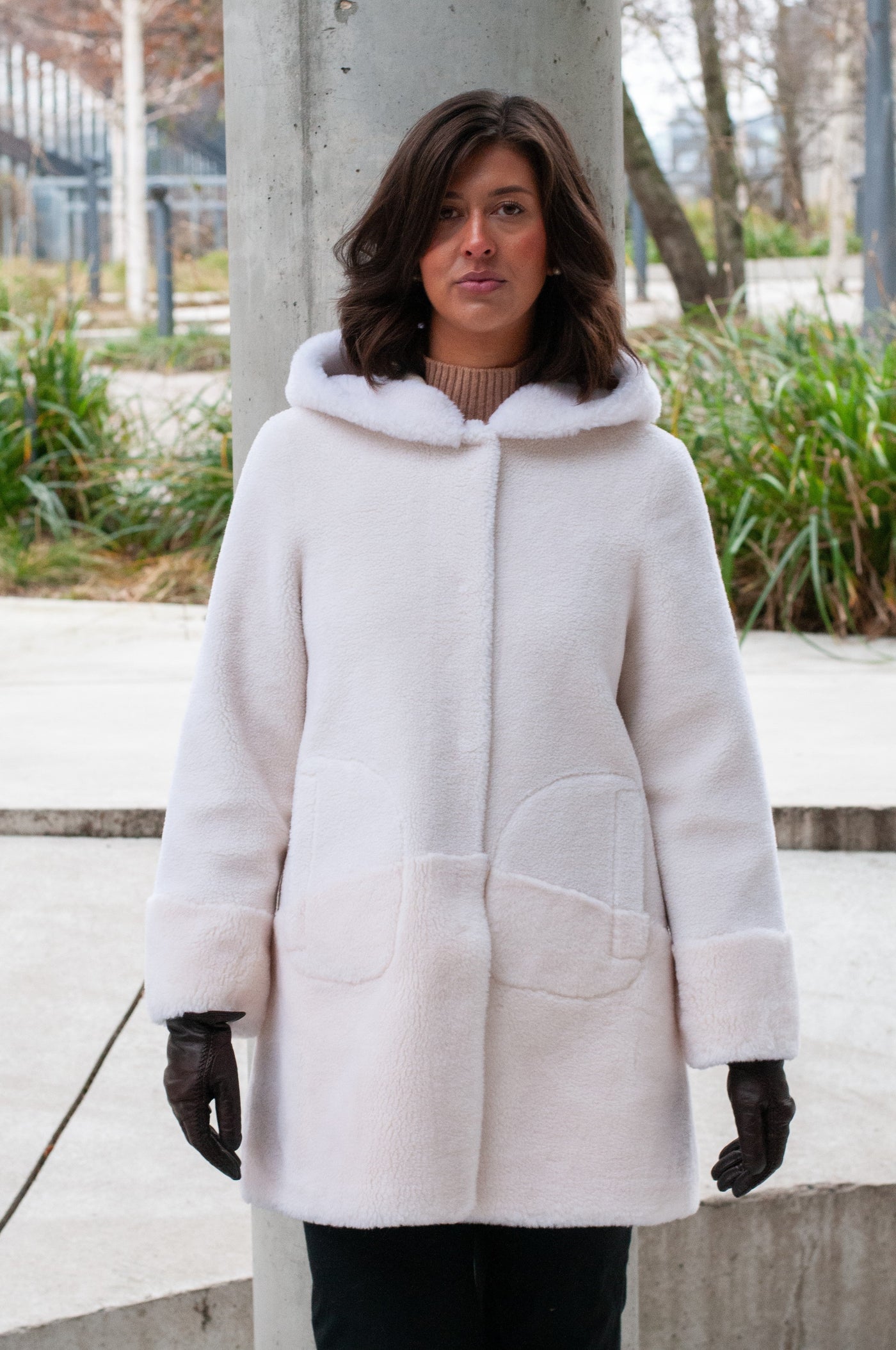 Fernandina, 85cm - Hood - Air Wool - Women - Off White