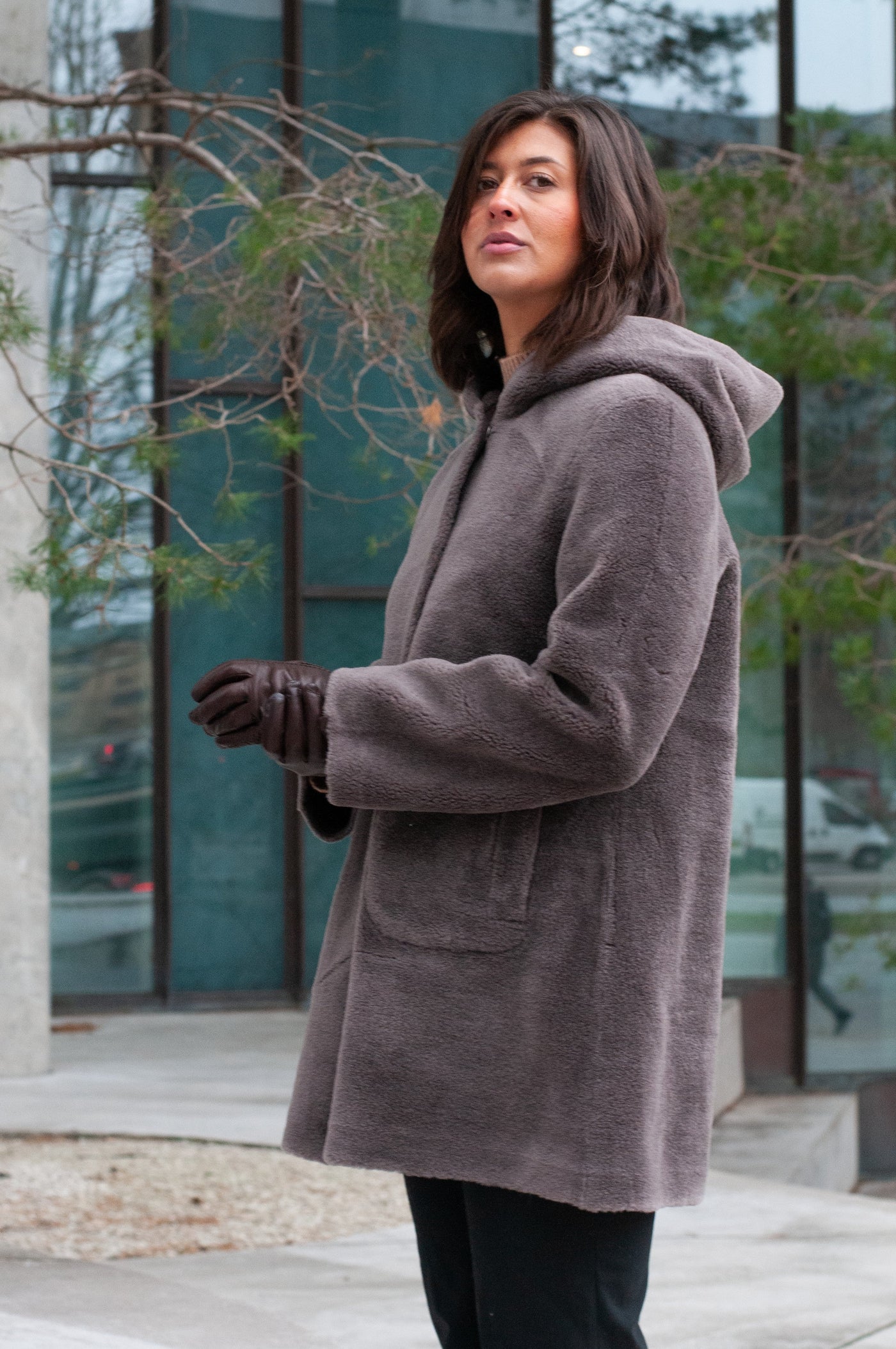 Fernana, 85cm - Hood - Air Wool - Women - Brown