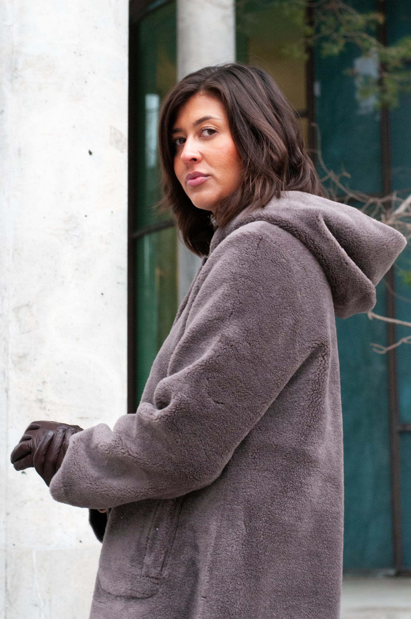 Fernana, 85cm - Hood - Air Wool - Women - Brown