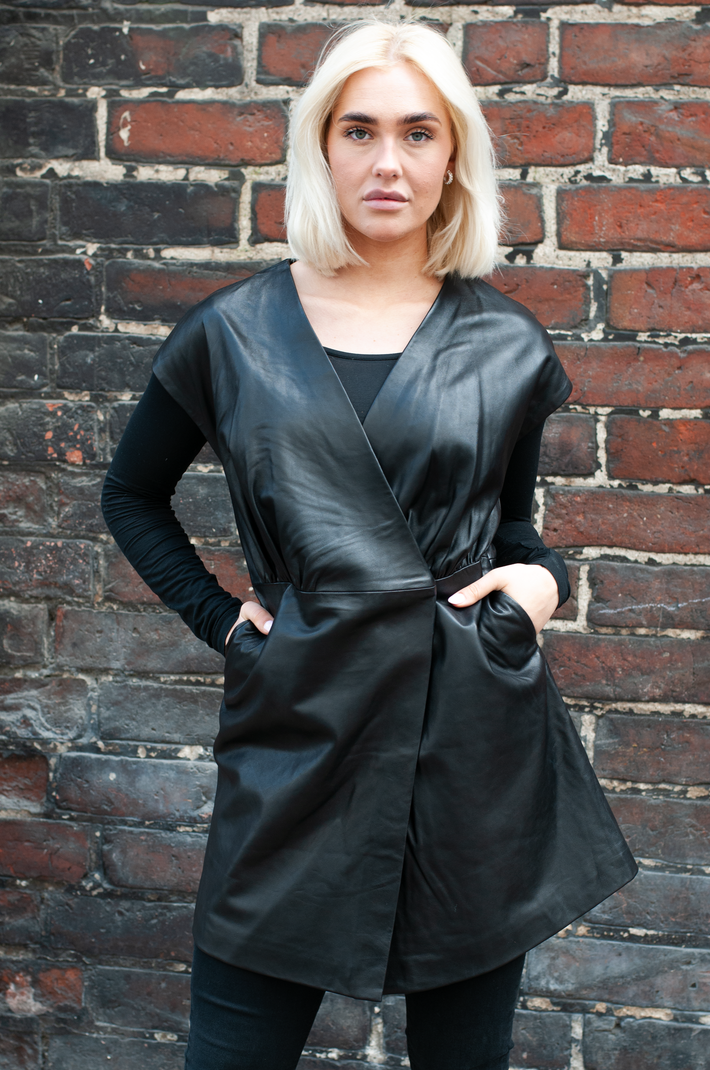 Kennedy Dress - Lamb Malli Leather - Women - Black