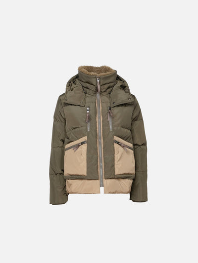 Henriette 61 cm. - Hood - Down - Women - Army & Camel