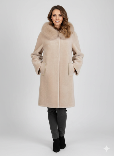 Ganix, 85 cm. - Hood - Air Wool - Women - Light Camel