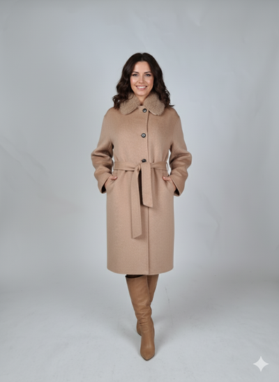 Hava & Hava, 100 cm. - Collar - Wool Blend - Women - Camel