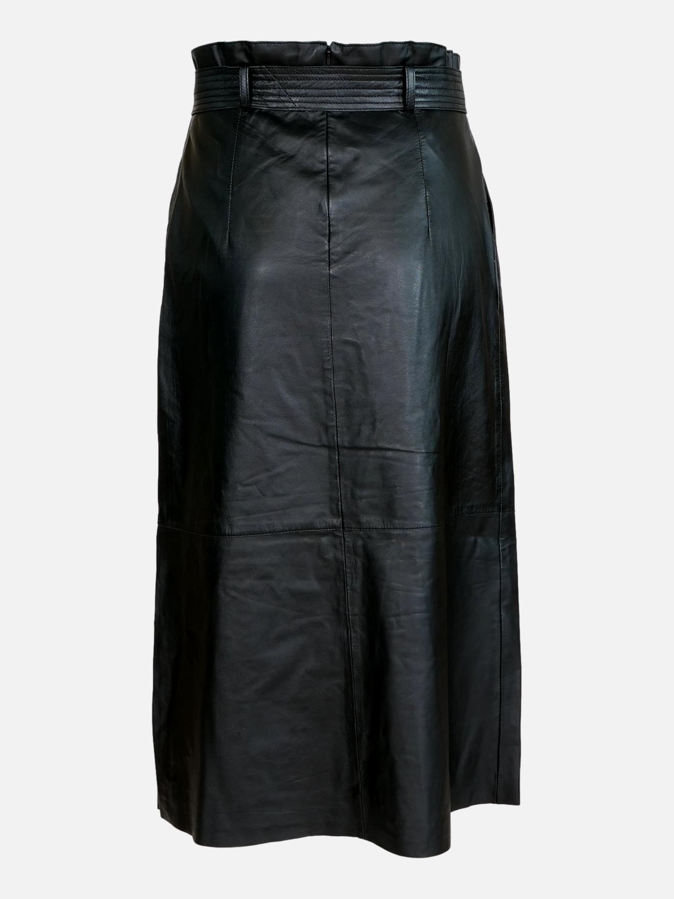 Edith Skirt - Lamb Nappa Leather - Women - Black