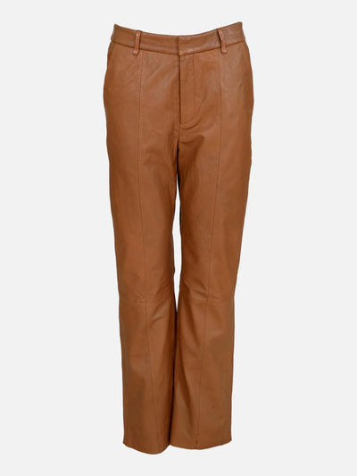 New Puk Trousers - Lamb Nappa Leather - Women - Dark Tan