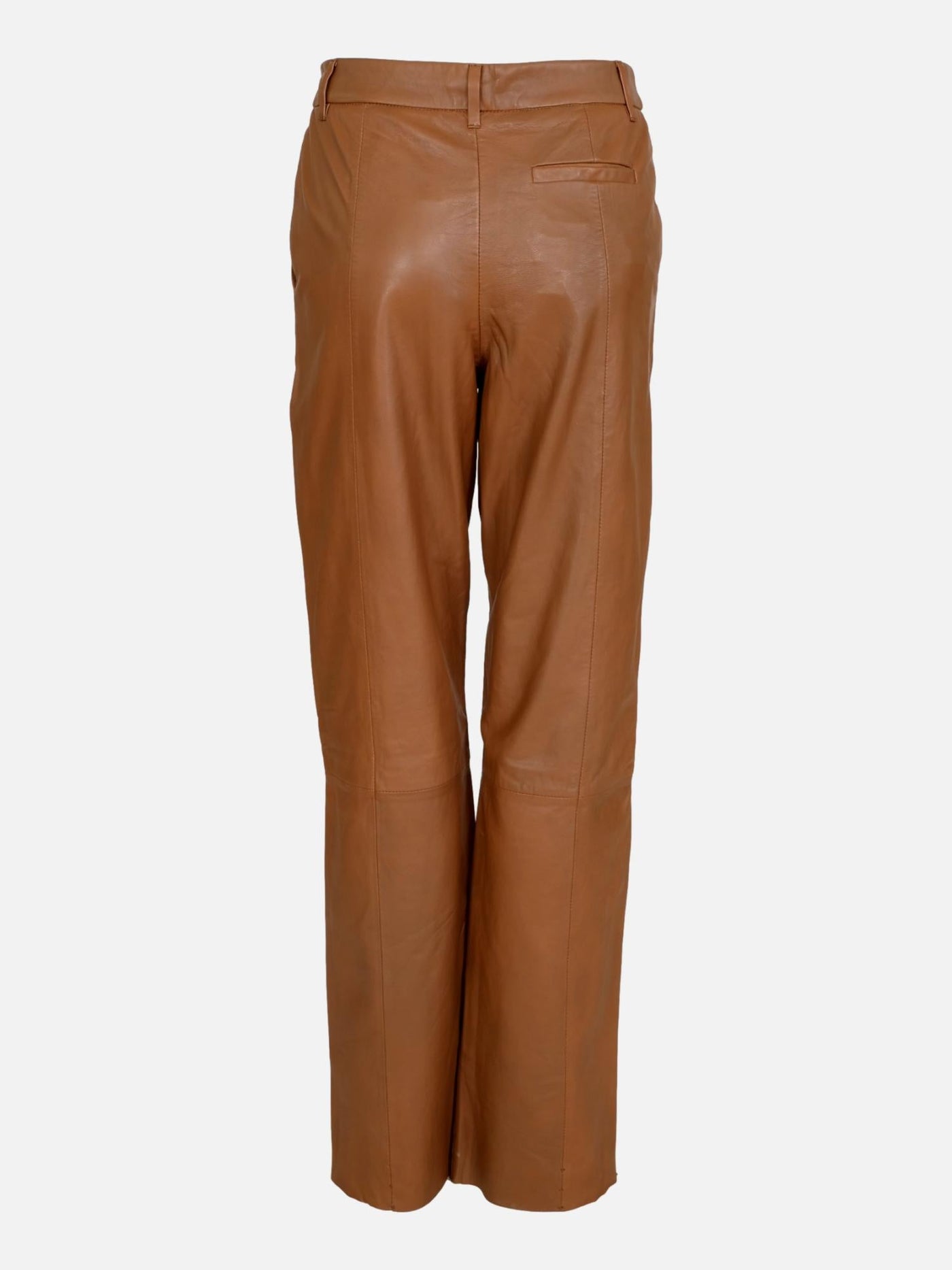 New Puk Trousers - Lamb Nappa Leather - Women - Dark Tan