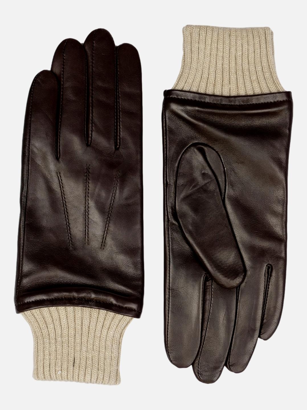 3010 Glove - Lamb Slink Leather -Accesories - Brown – Levinskyfurs