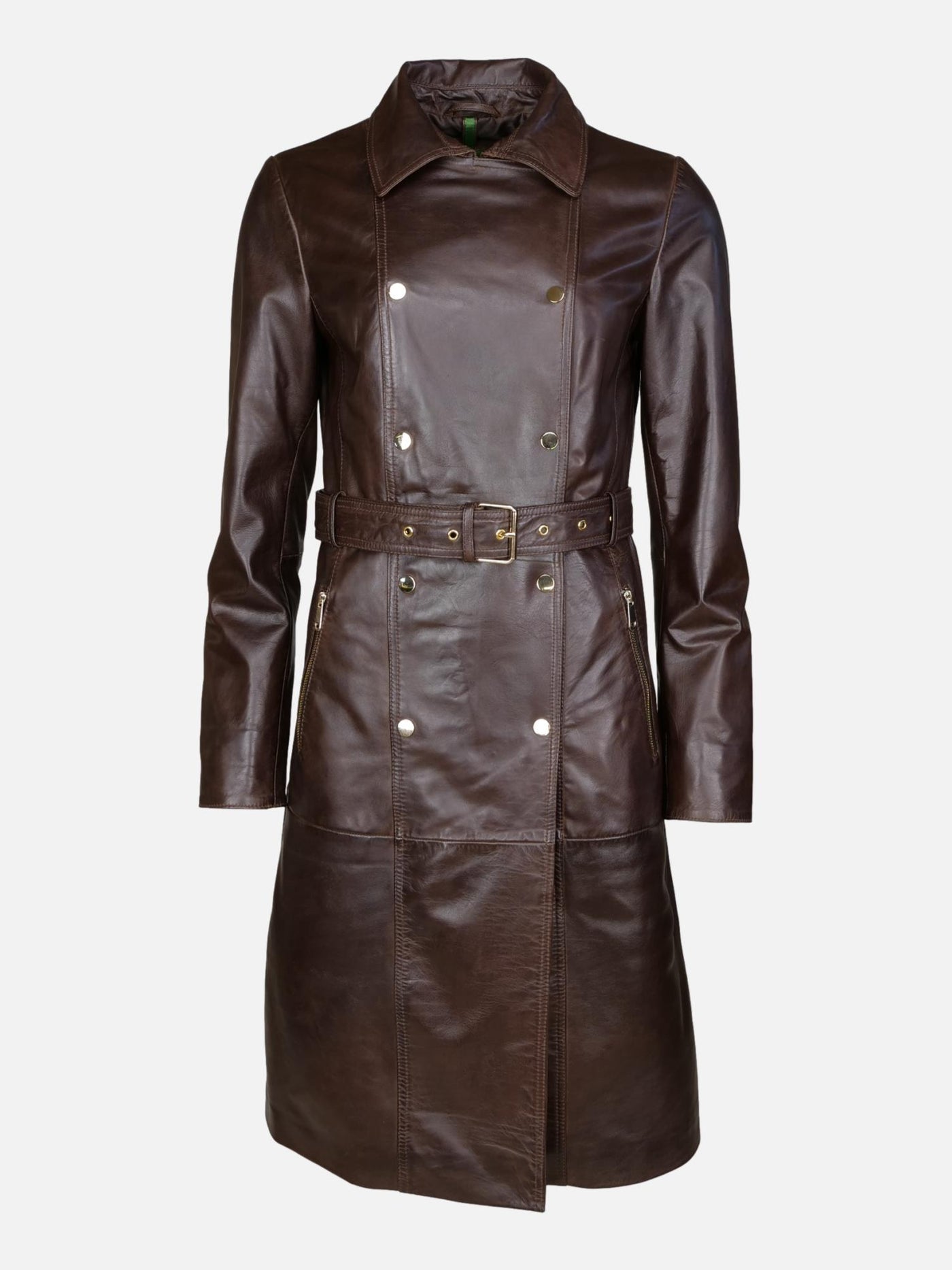 Pritta, 100 cm. - Collar - Lamb Thick Dace Leather -Women - Coffee Brown