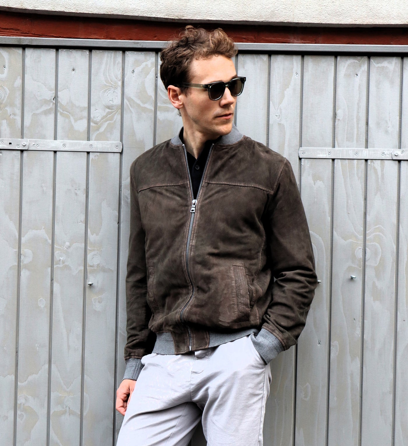 Allan, 68 cm. - Goat Suede - Man - Grey
