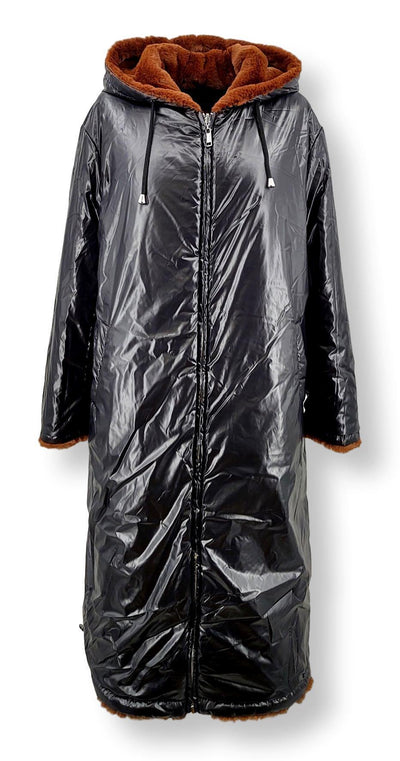 Alba, 110 cm. - Hood - 100% Faux Fur - Women - Brown | STAMPE PELS