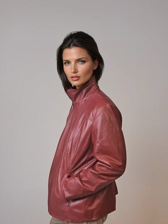 Hiden - Comfort, 65 cm. - Lamb Malli Leather - Women - Red