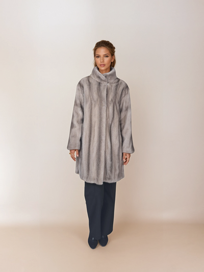 Filuka-A, 90 cm. - Collar - Mink - Women - Silver Blue