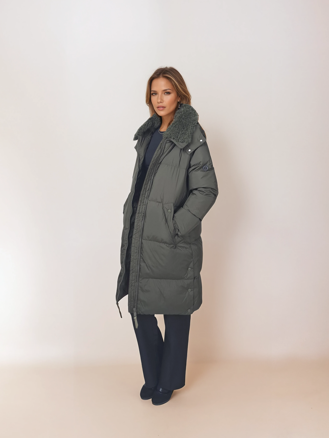 Heather, 98 cm. - Hood - Down - Women - Army