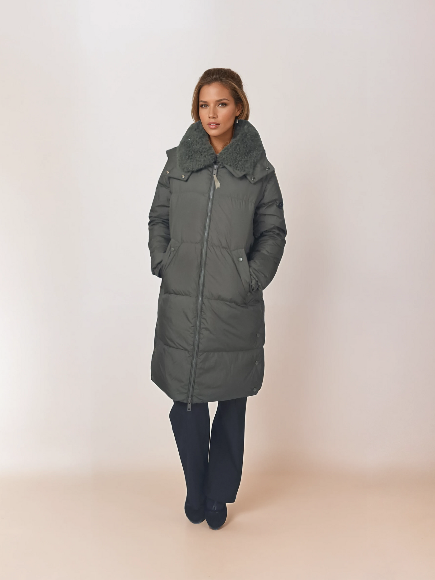 Heather, 98 cm. - Hood - Down - Women - Army