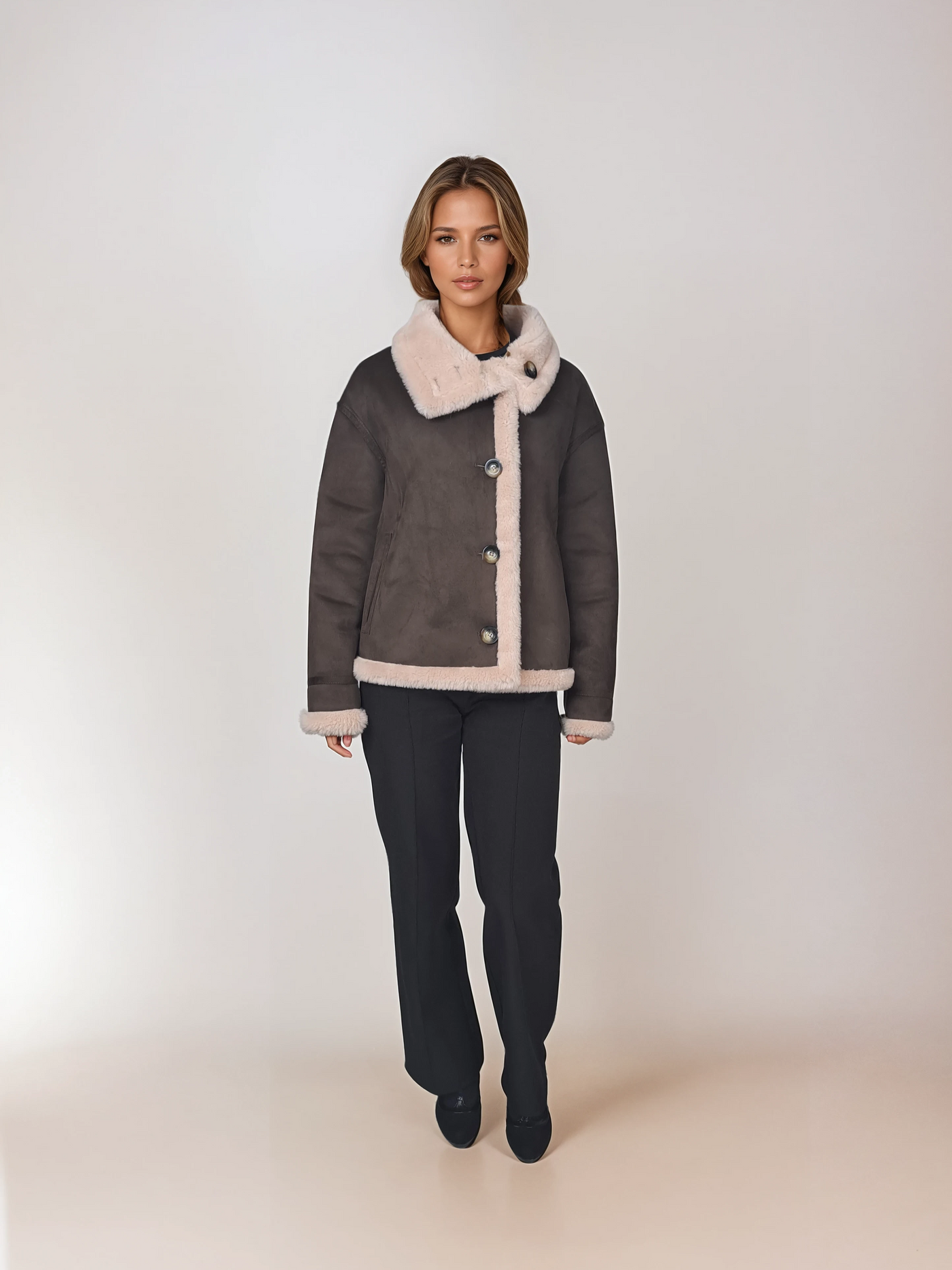 Heidi, 60 cm. - Collar - Air Wool - Women - Ganix Brown