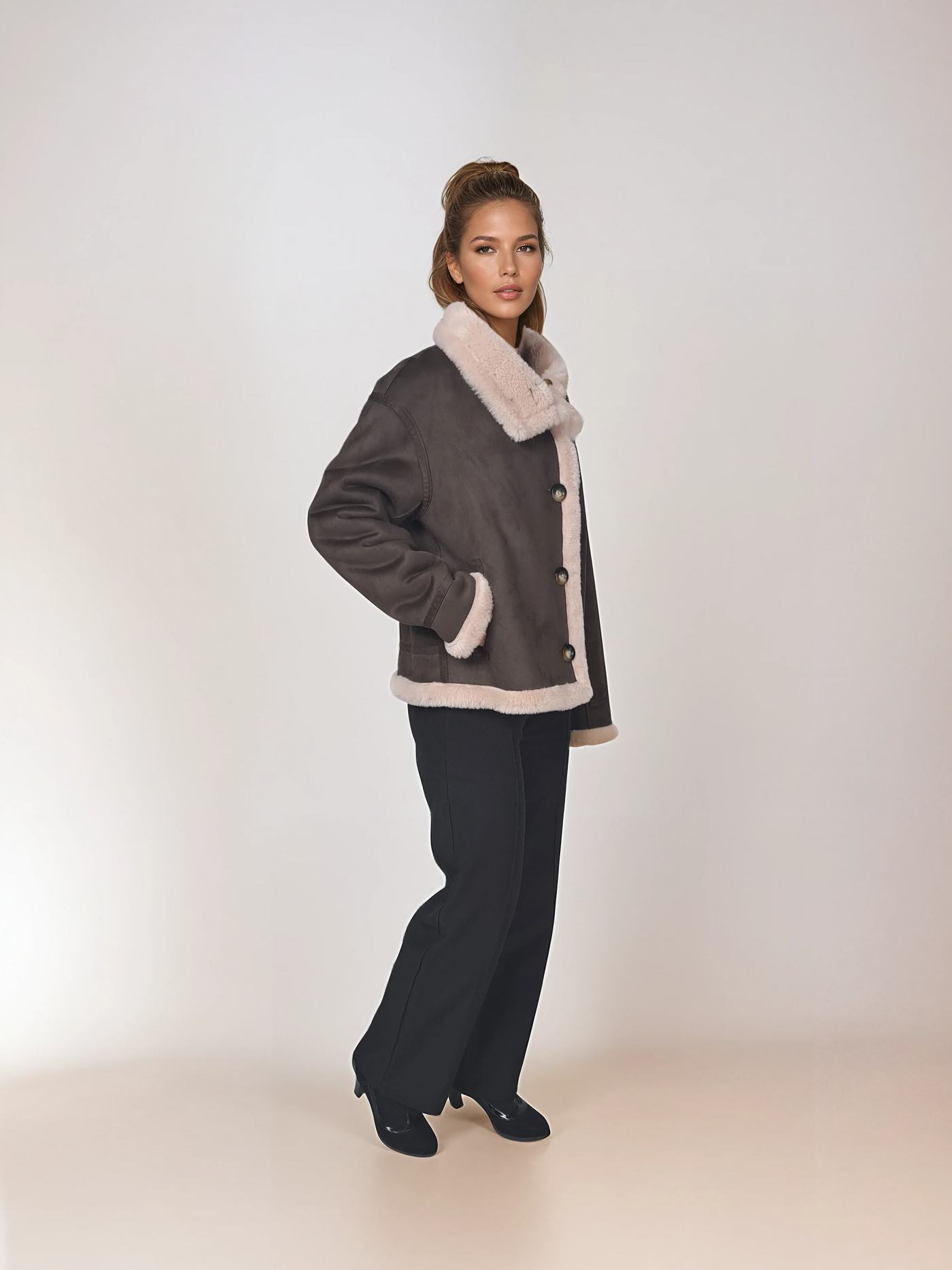 Heidi, 60 cm. - Collar - Air Wool - Women - Ganix Brown