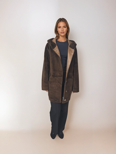 Iric, 85 cm. - Hood - Air Wool - Women - Brown