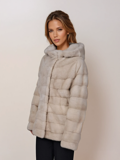 Trinity, 73 cm. - Hood - Mink - Women - Pearl