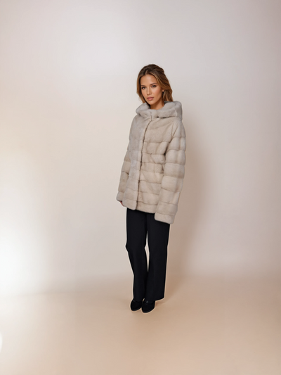 Trinity, 73 cm. - Hood - Mink - Women - Pearl