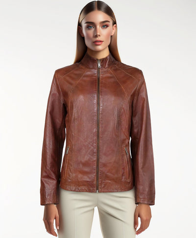 P 14-02 - Comfort, 60 cm. - Lamb Polish Nappa Leather - Cognac