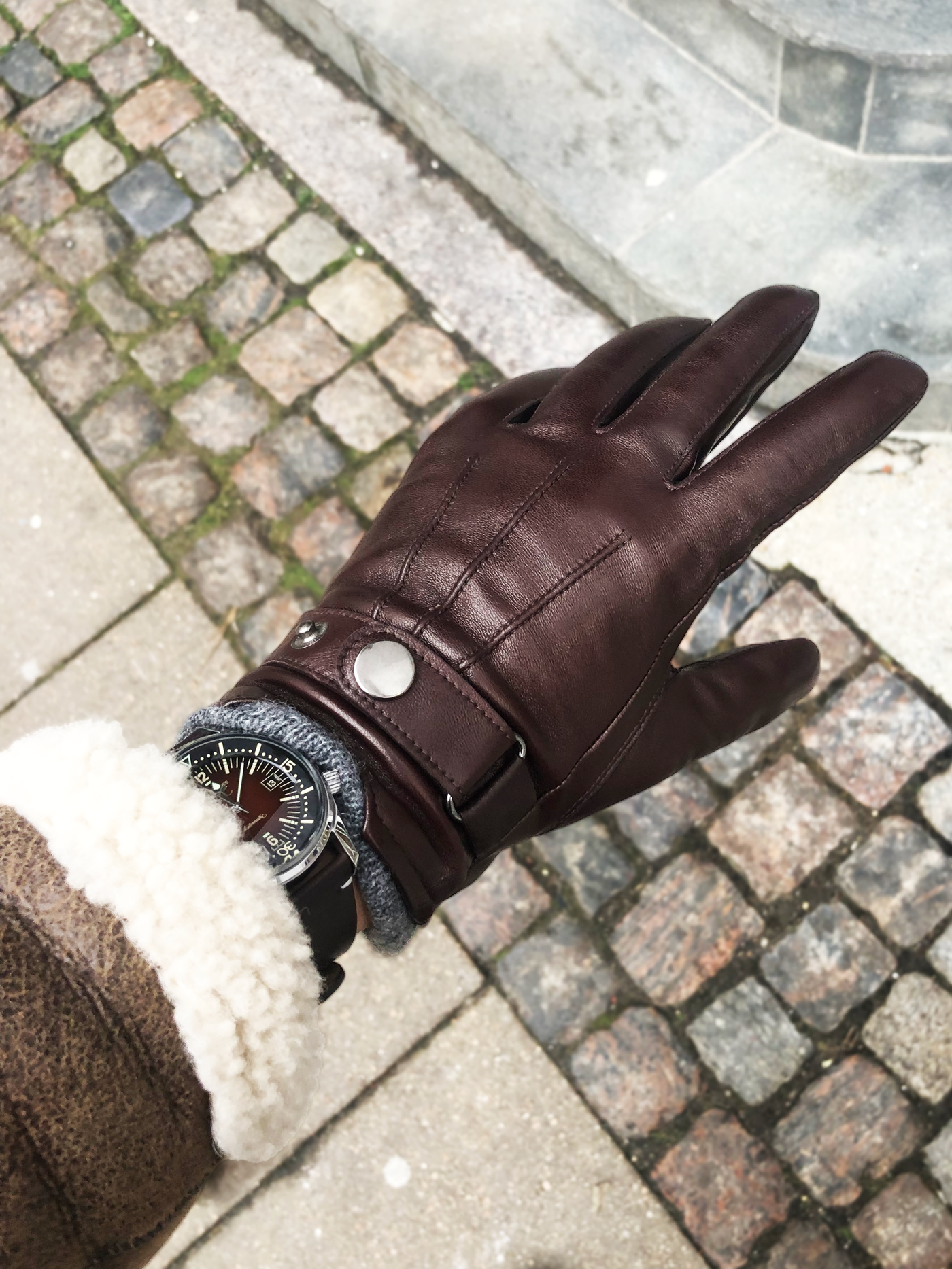 219 Glove - Lamb Slink Leather -Accesories - Brown