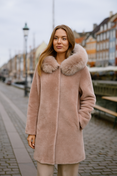 Gamal-A, 100 cm. - Hood - Air Wool - Women - Dust Rose