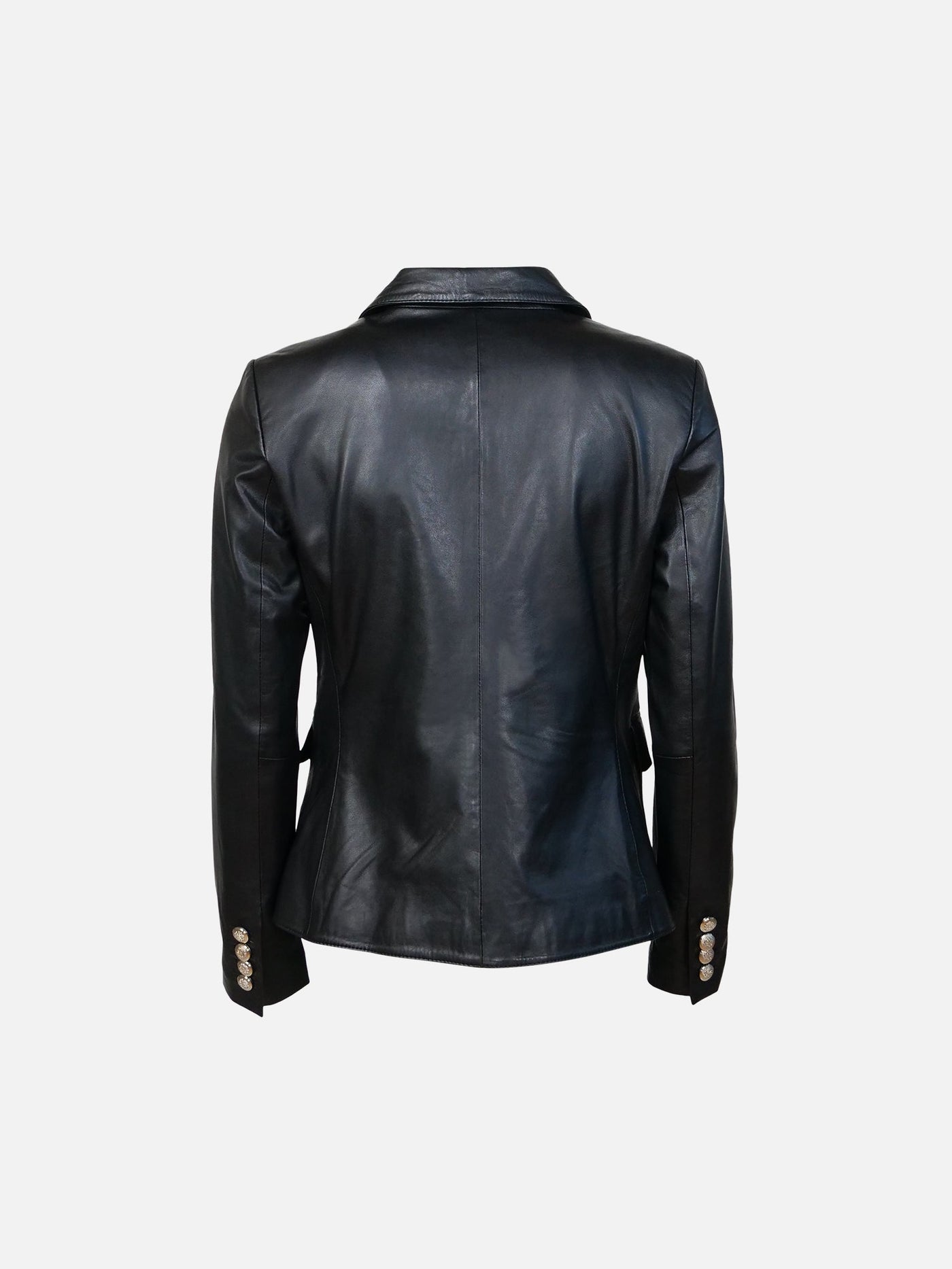 Elandra Blazer, 60 cm. - Lamb Dace Leather - Women - Black